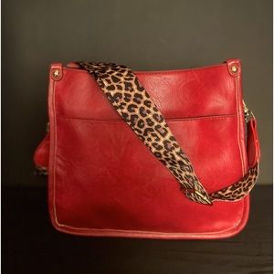 Ladies PU Leopard Print Messenger Bag